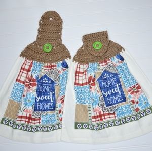 Crocheted Handle Towel SET